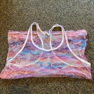 Sheer tank top/ fish net sort of material